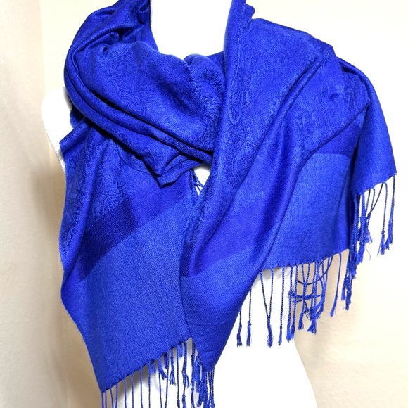 Elegant Blue Women's Scarf Pashmina Wrap Blue /Violet - Picture 1 of 12